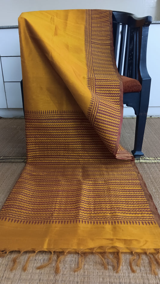 Big border printed silk cotton saree (SC6-316)