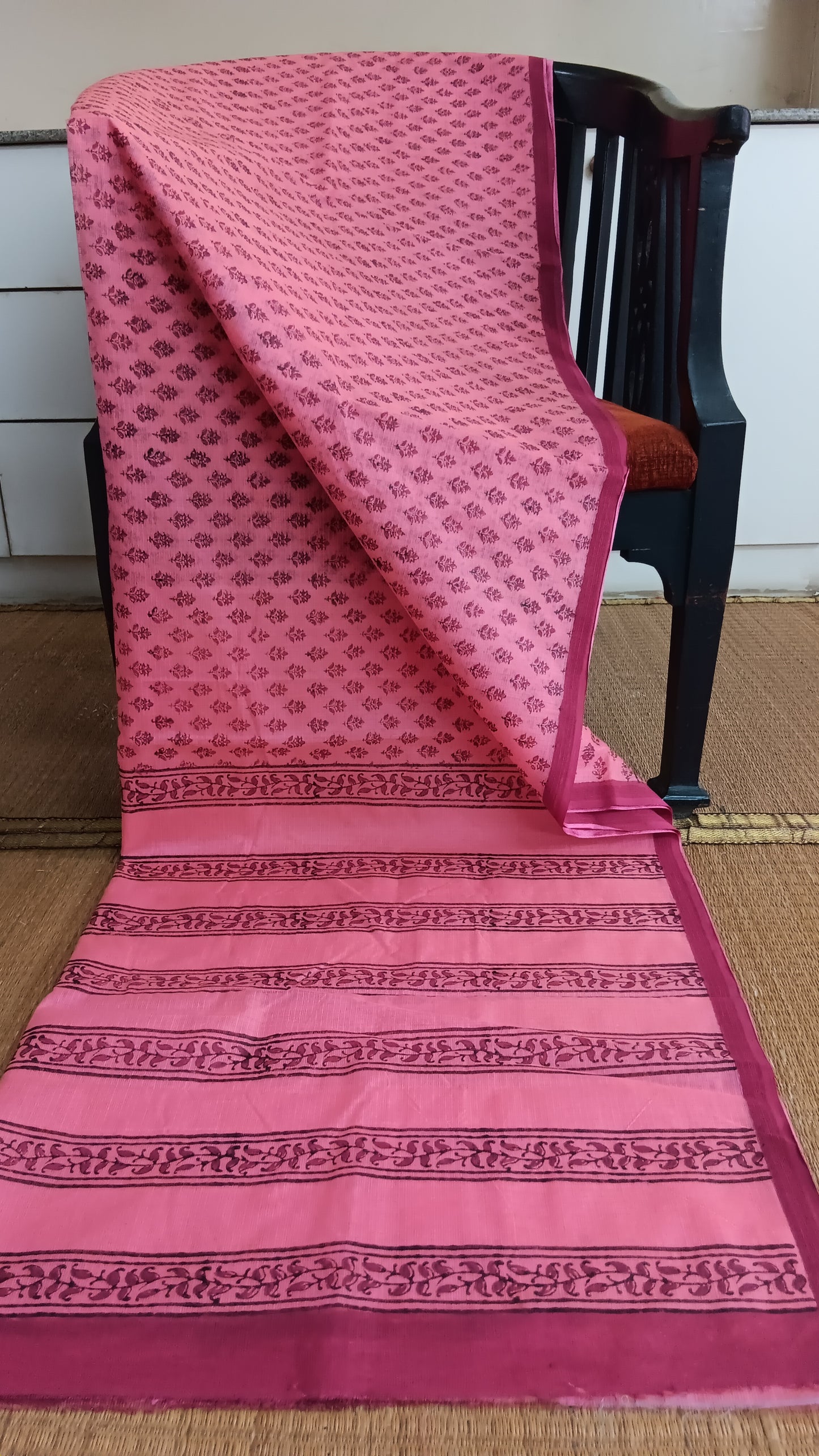 Block printed kota cotton saree (CKT-210)