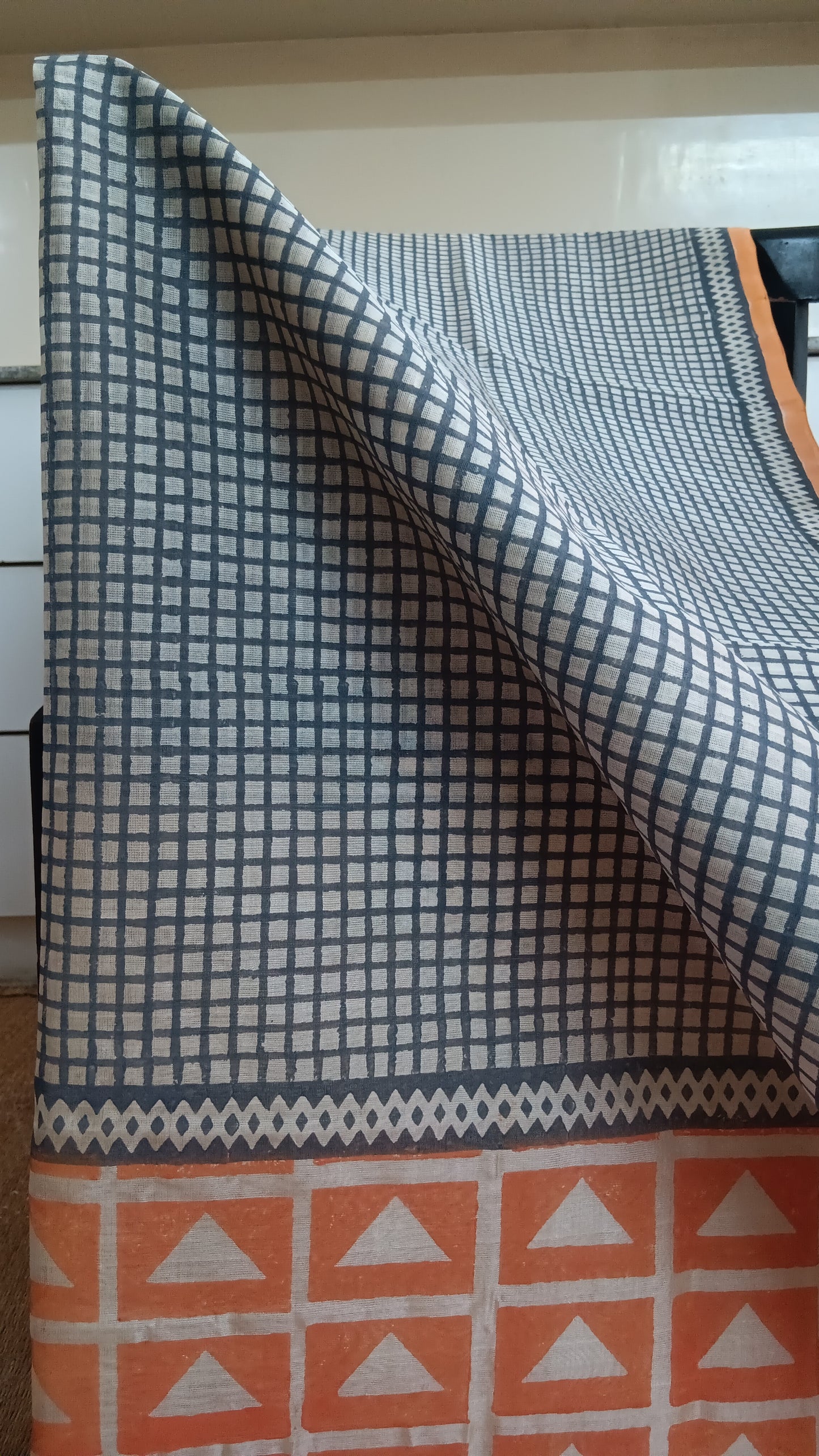 Block printed silk cotton saree (SC6-312)