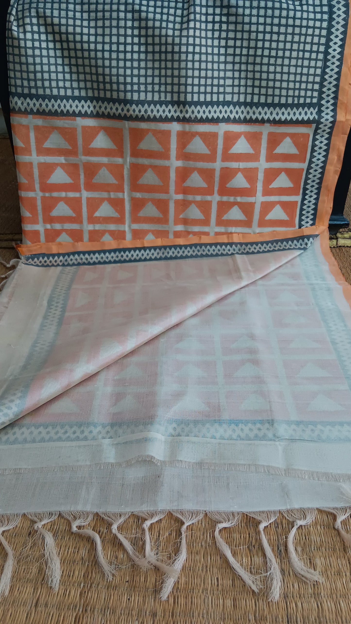 Block printed silk cotton saree (SC6-312)