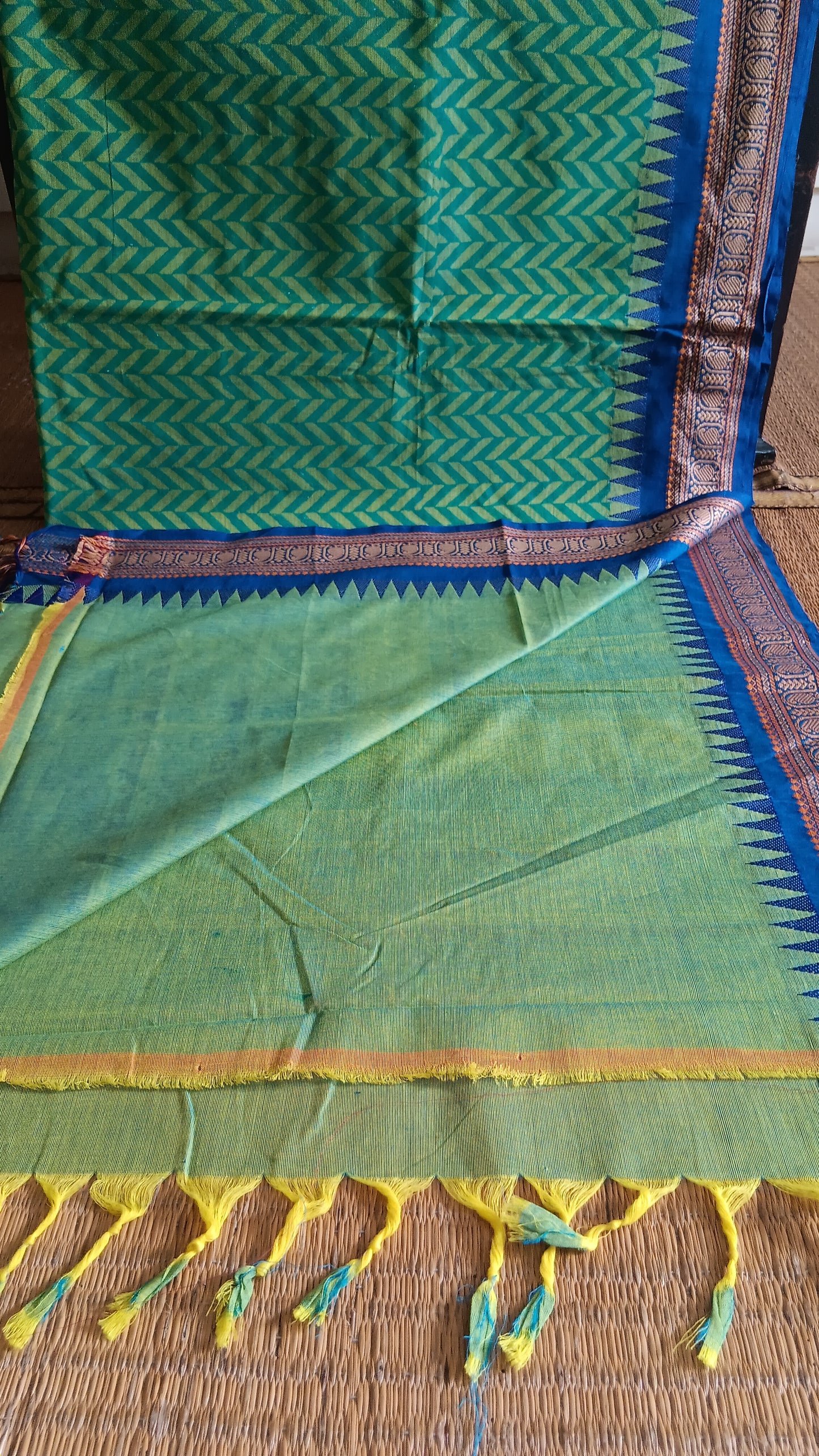 Chevron print south cotton saree (DW-511)