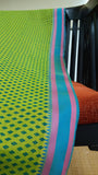 Simple and elegant blue thread border on the green cotton saree