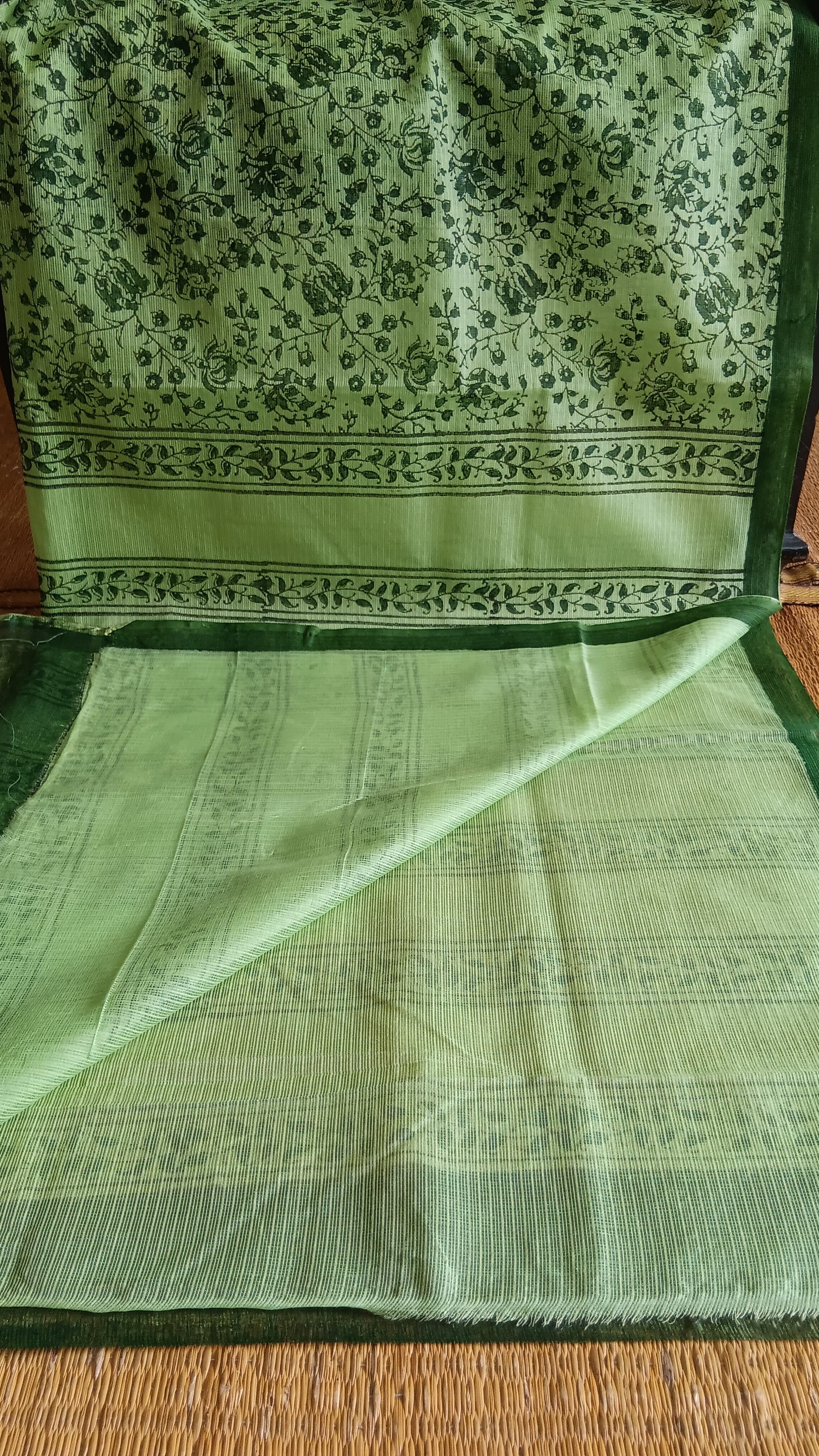 Green daily wear kota cotton saree (CKT-216)