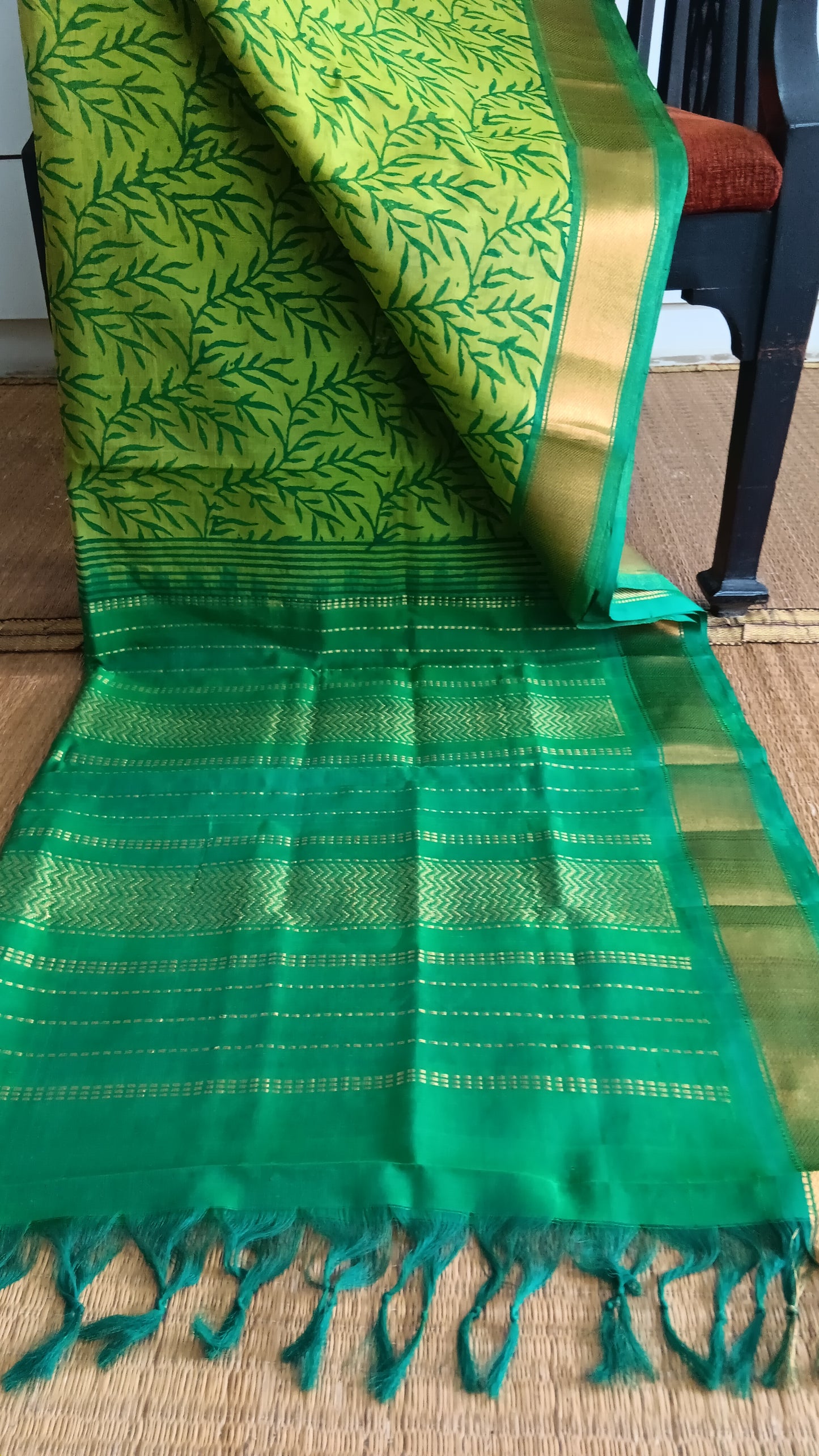 Green function wear silk cotton saree (SC4-505)
