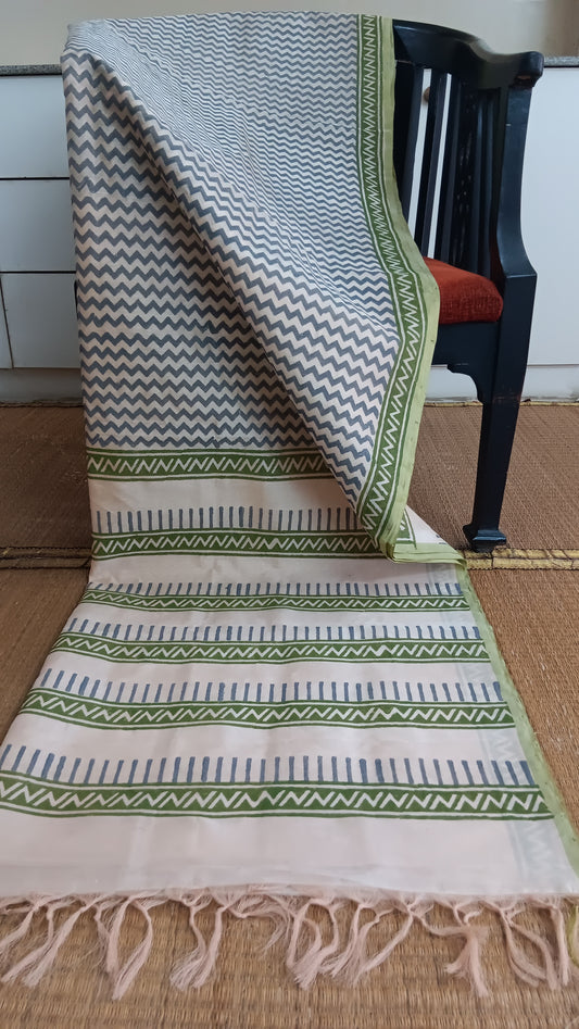 Handloom printed silk cotton saree (SC6-315)