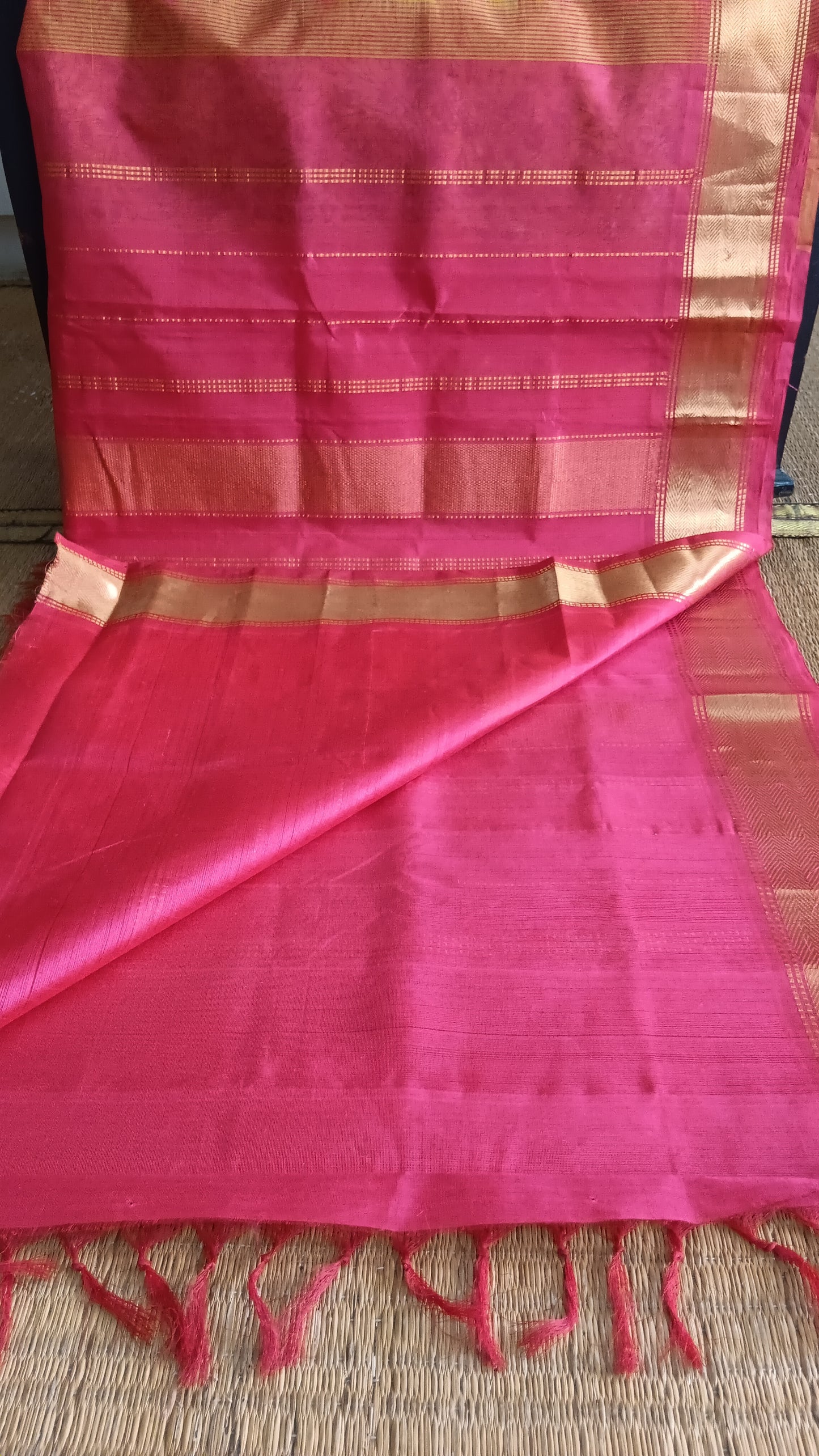 Pink mustard silk cotton saree (SC4-503)