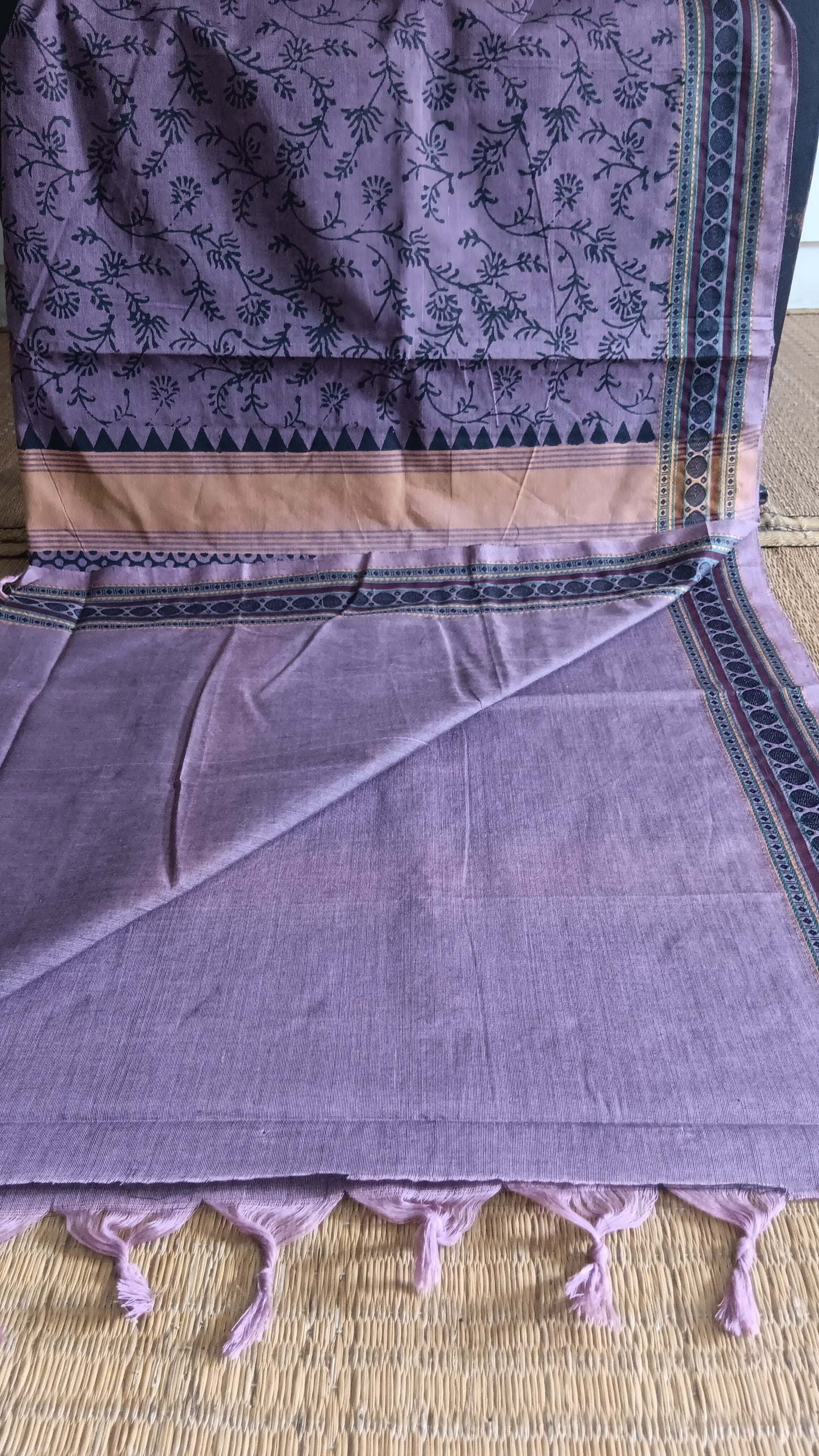 Purple cotton saree for office use (DW-512)