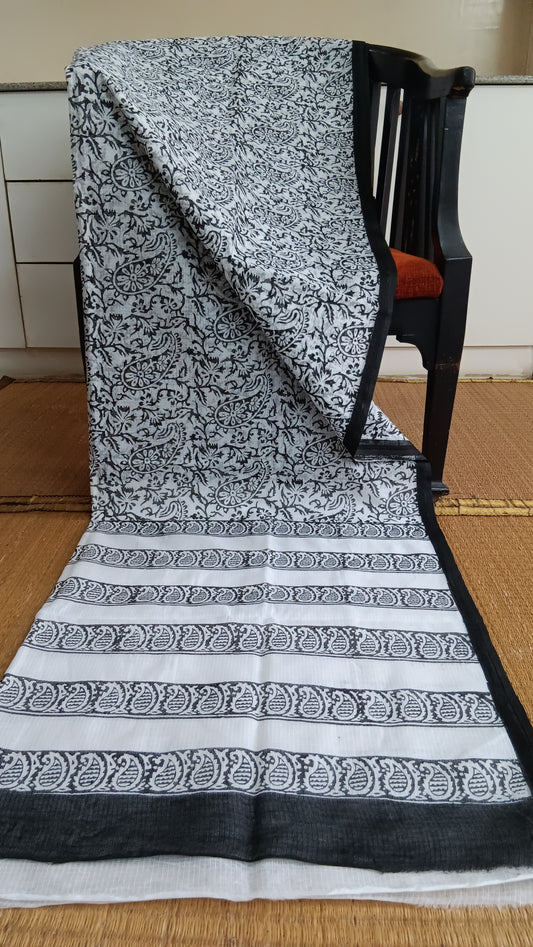 Black and white saree daily wear (CKT-119)