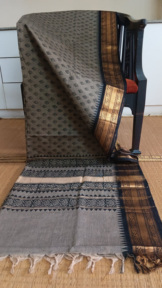 Black gold function wear cotton saree (CGOP-501)