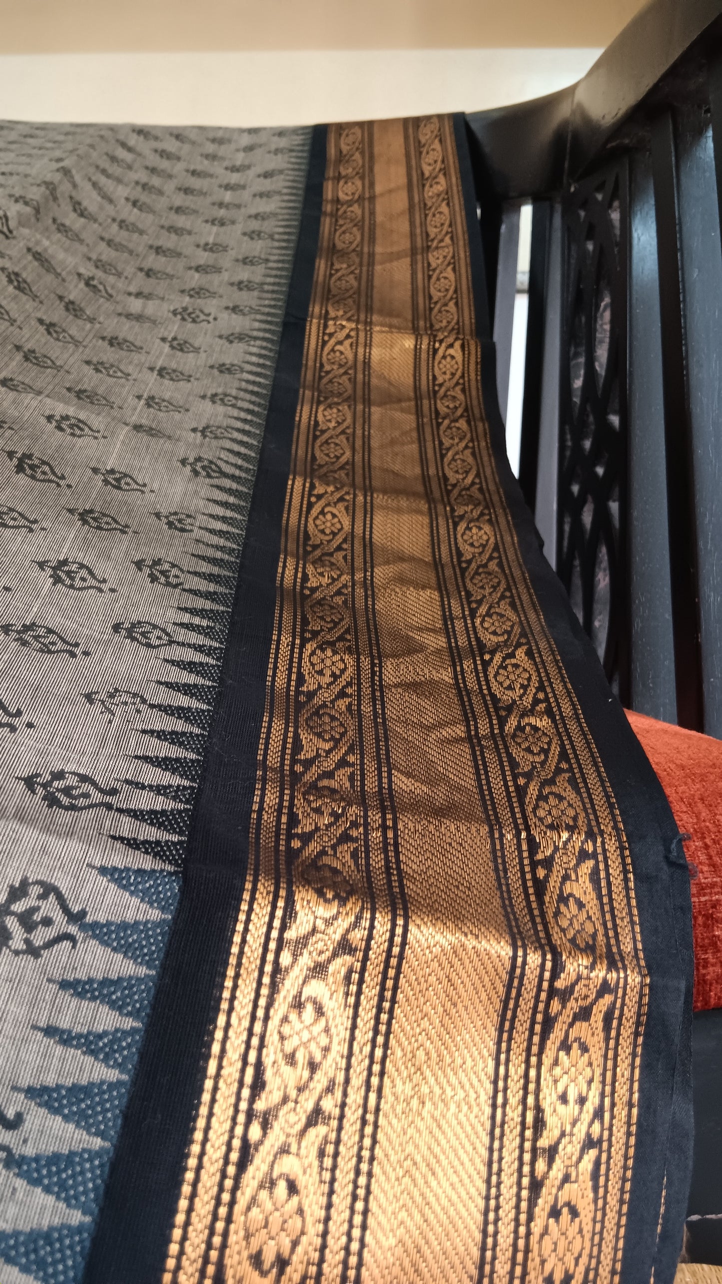 Black gold function wear cotton saree (CGOP-501)