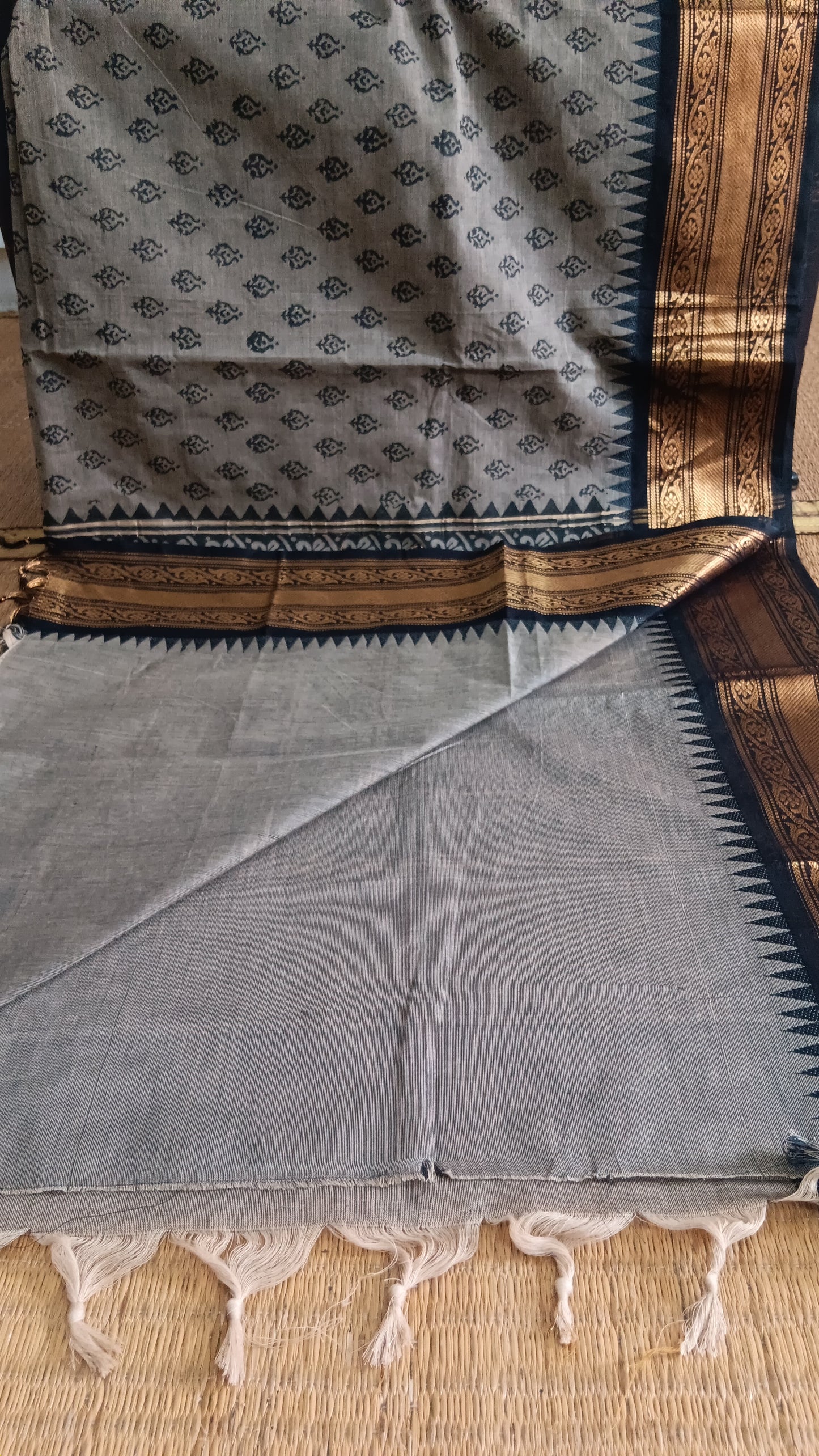 Black gold function wear cotton saree (CGOP-501)