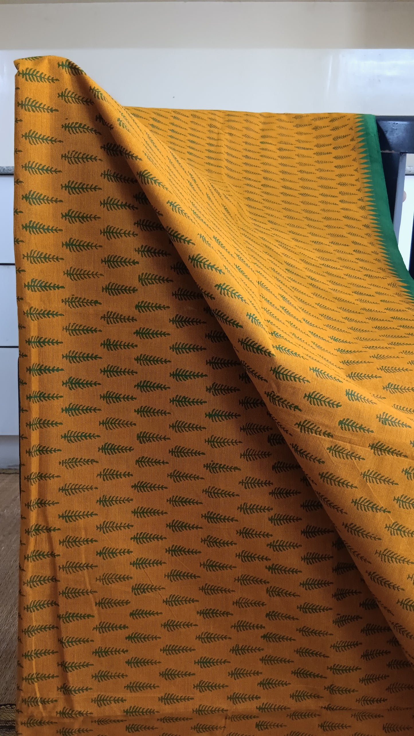 Block printed daily wear cotton saree (DW-133)