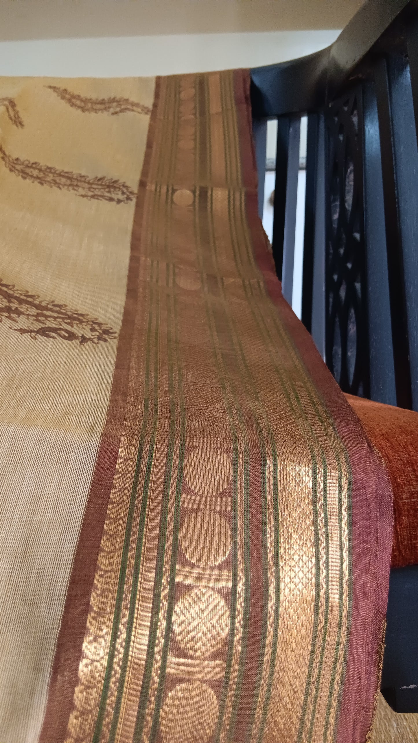 Block printed south cotton saree (CGOP-509)