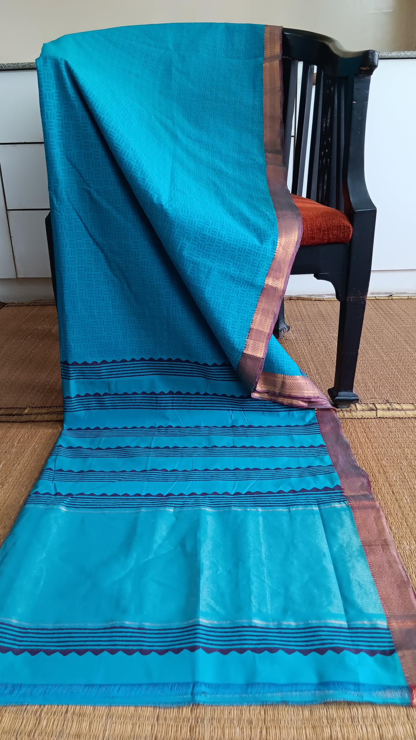 Blue Mangalgiri cotton saree (MG2-103)