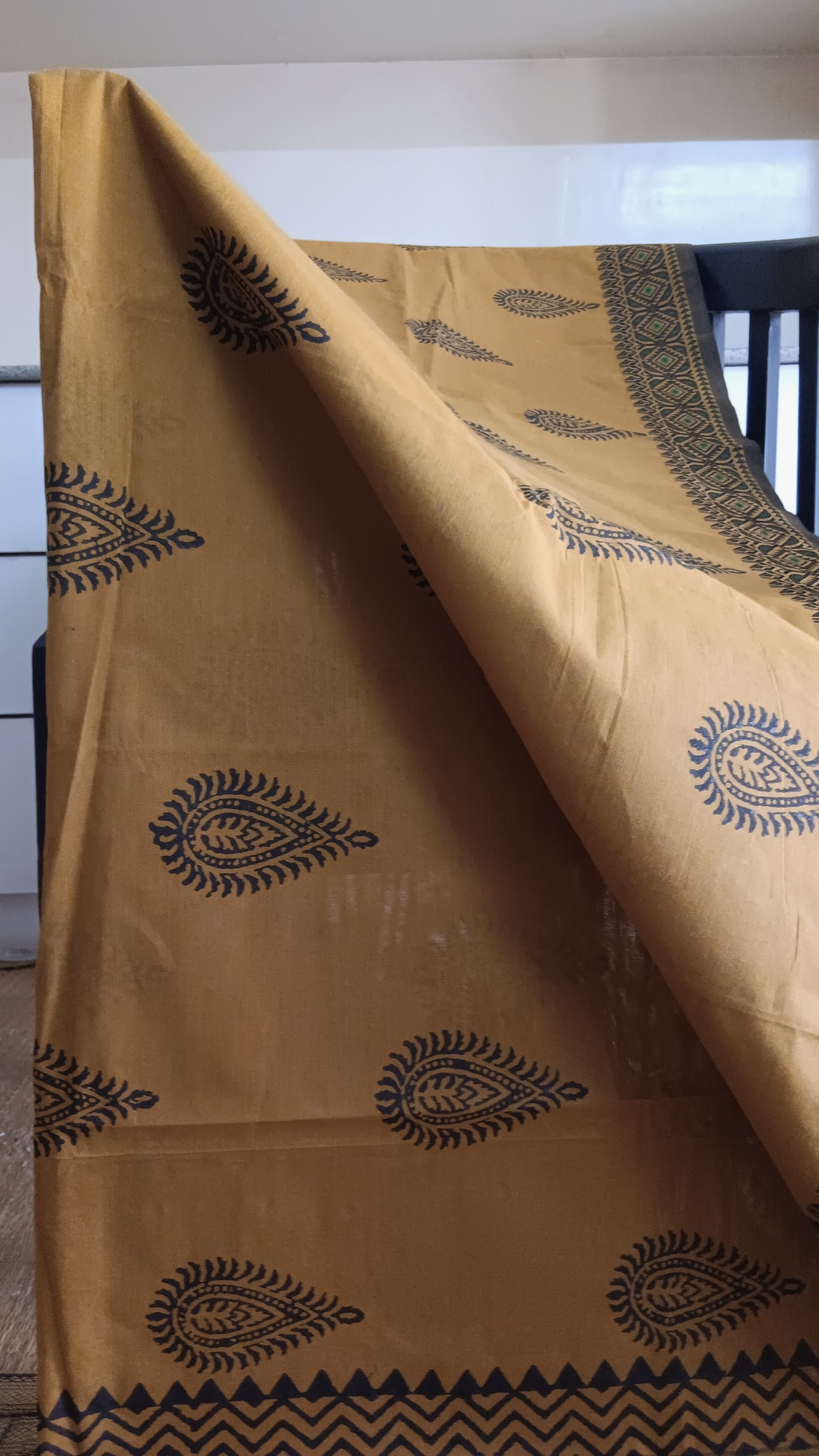 Brown printed daily use cotton saree (DW-510)