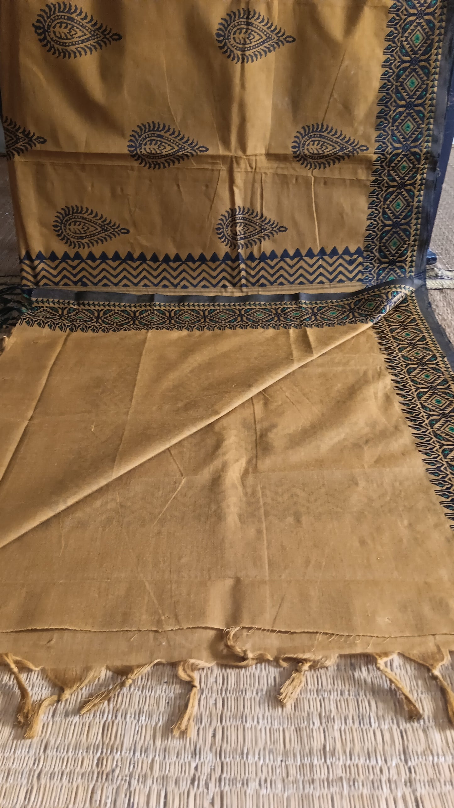 Brown printed daily use cotton saree (DW-510)