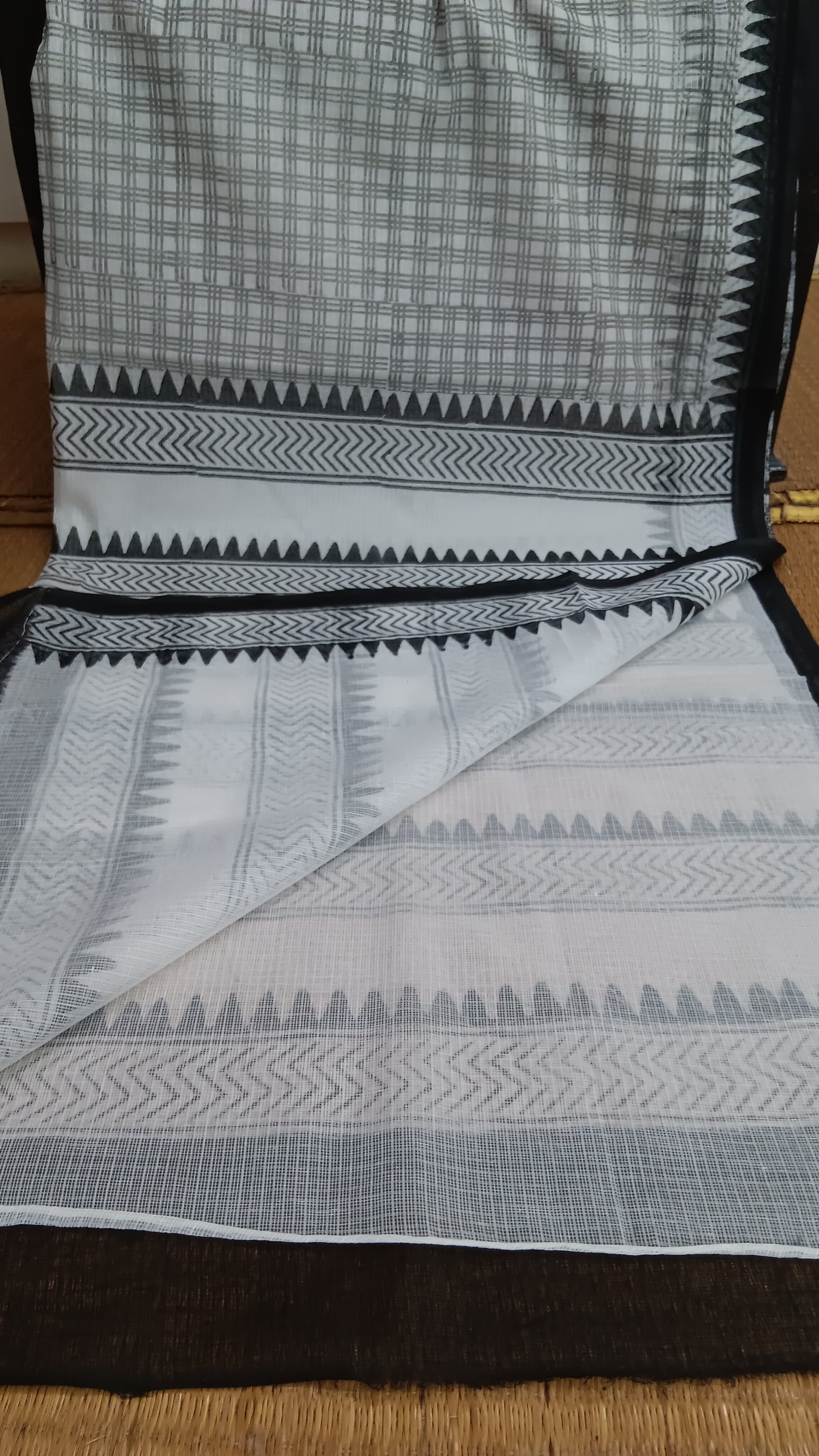 Checks printed kota cotton saree (CKT-108)