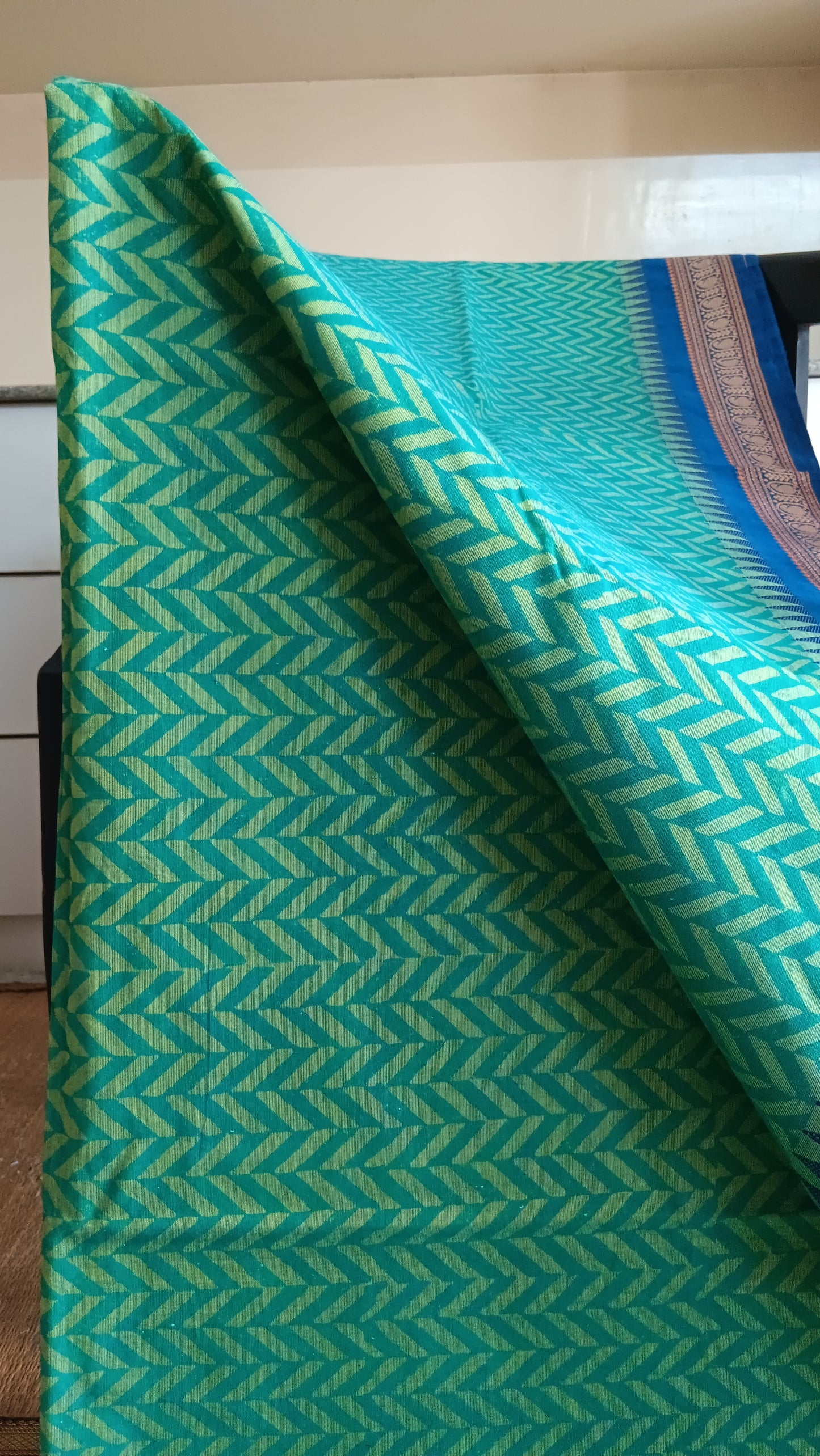 Chevron print south cotton saree (DW-511)