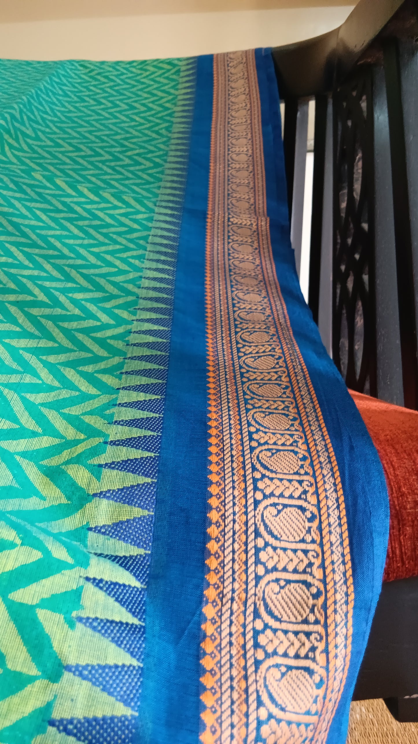 Chevron print south cotton saree (DW-511)