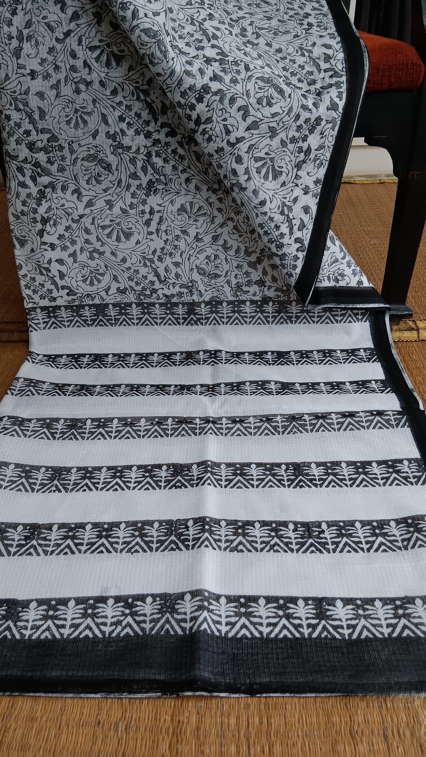 Daily use block printed kota cotton saree (CKT-113)