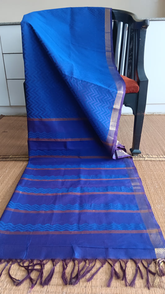 Dark blue silk cotton saree (SC2-452)