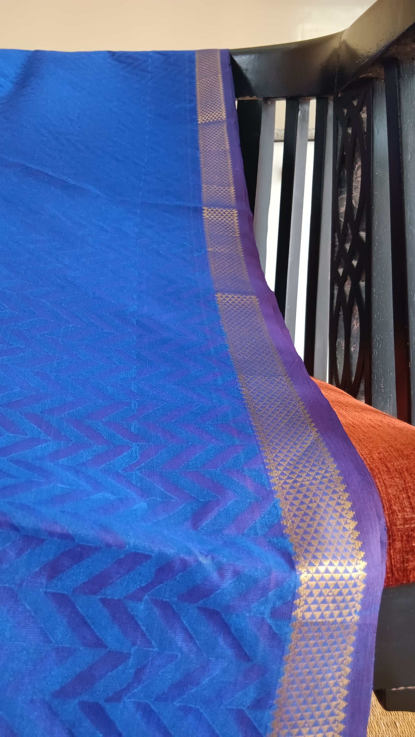 Dark blue silk cotton saree (SC2-452)