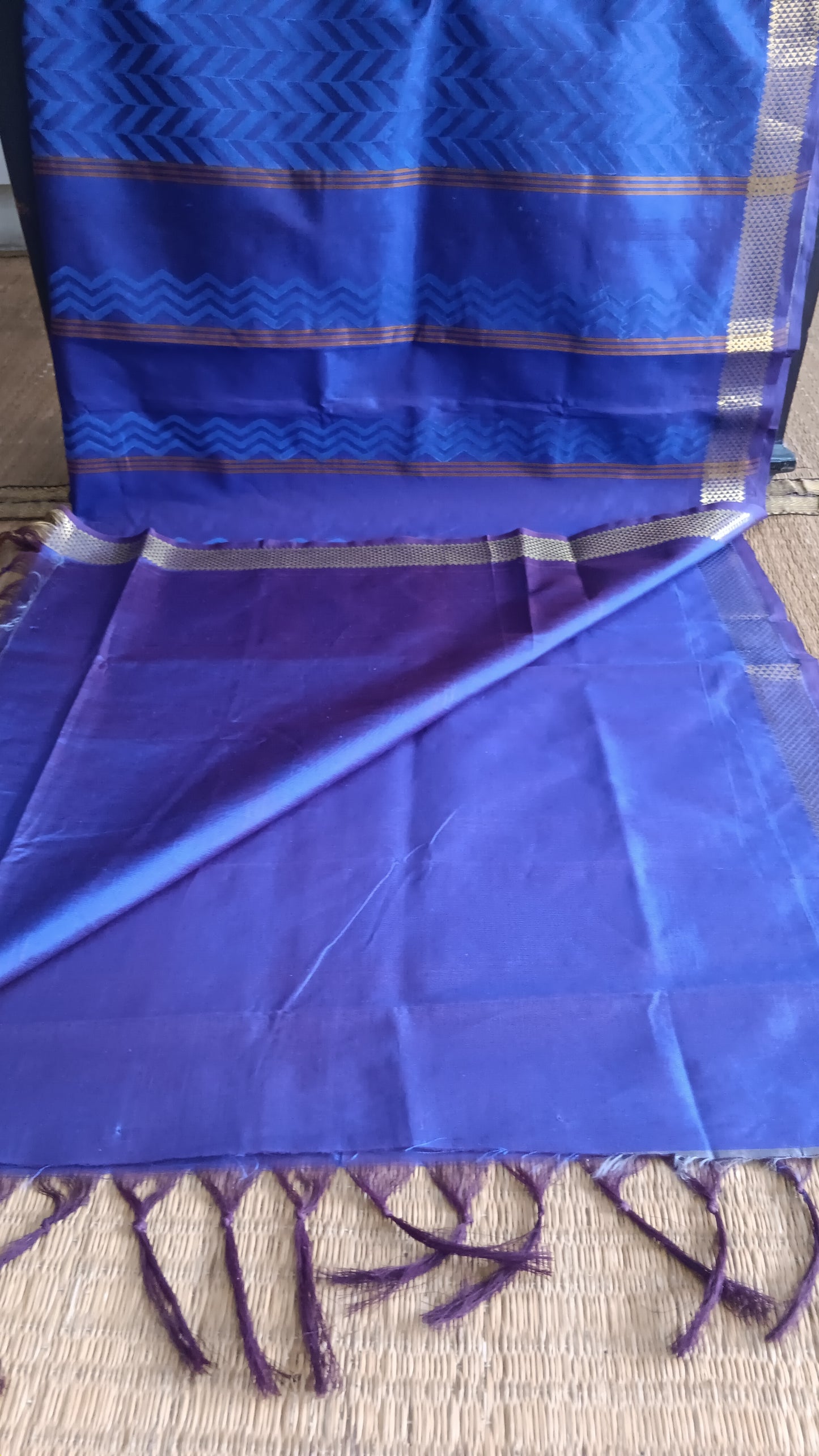 Dark blue silk cotton saree (SC2-452)