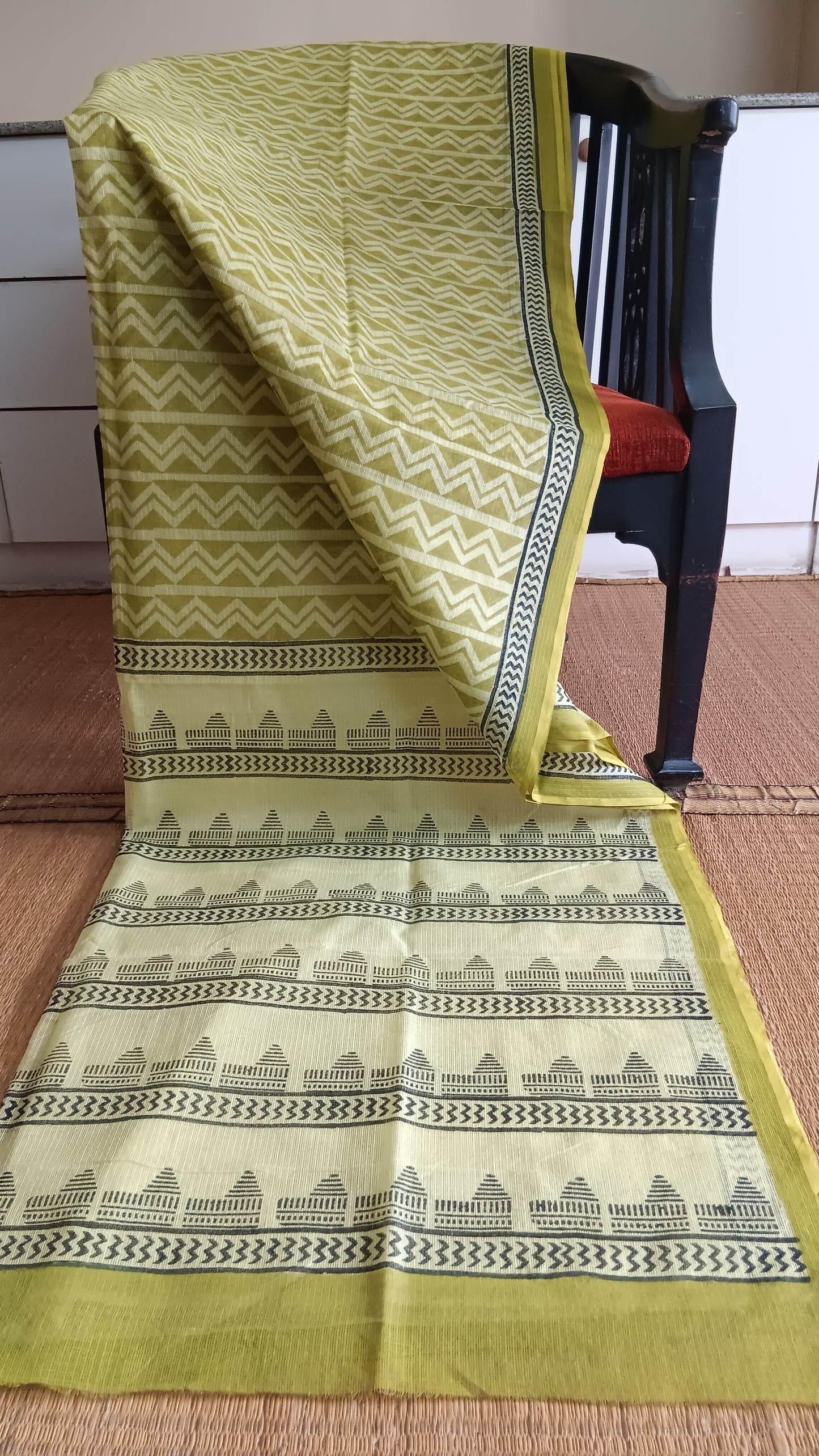 Green daily wear kota cotton saree (CKT-212)