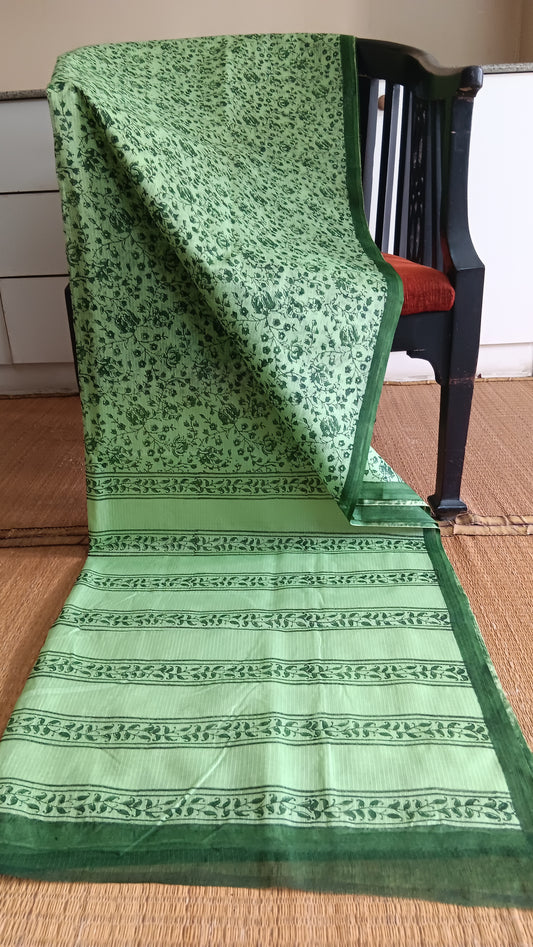 Green daily wear kota cotton saree (CKT-216)