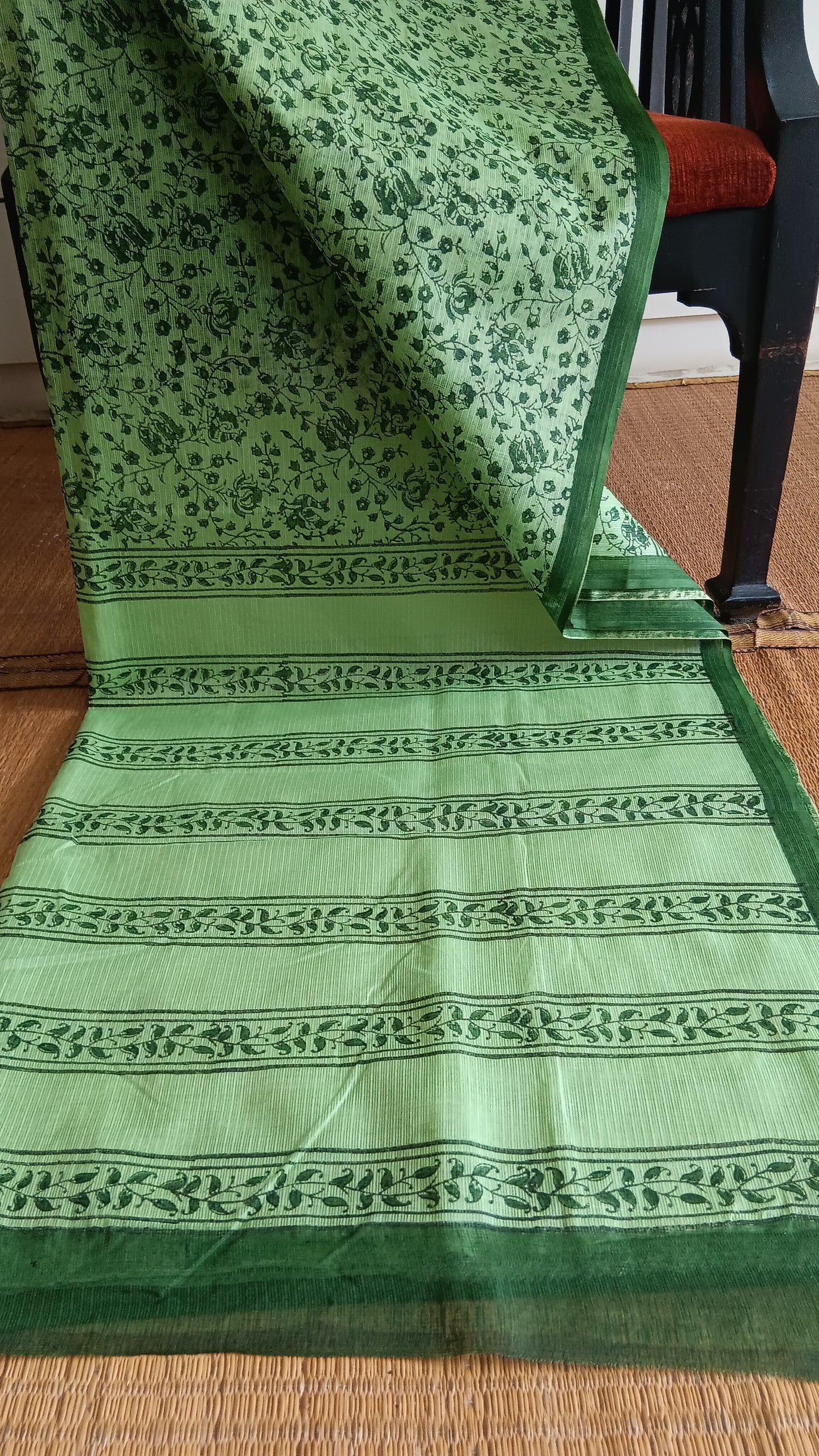 Green daily wear kota cotton saree (CKT-216)