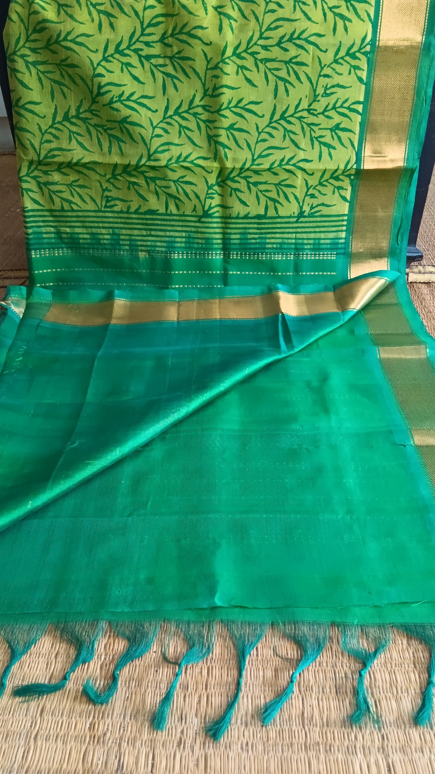 Green function wear silk cotton saree (SC4-505)