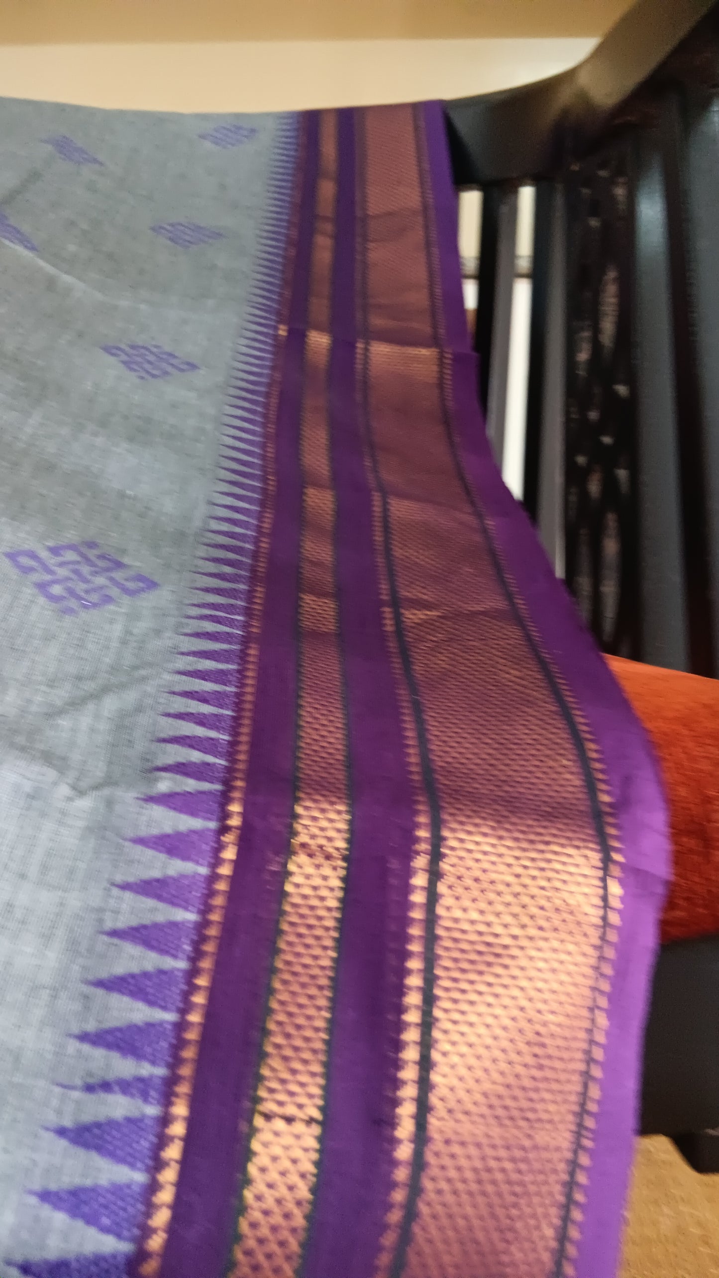 Grey cotton function wear saree (CGOP-506)