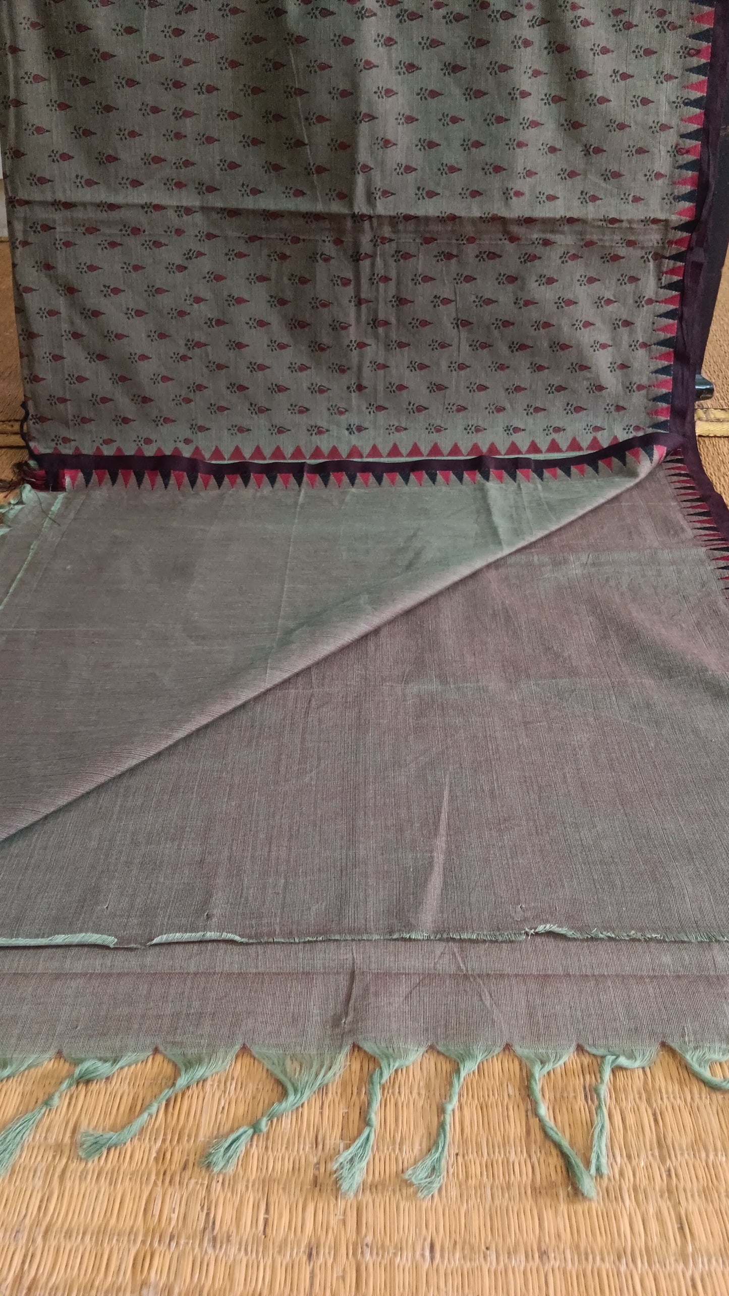 Grey cotton saree for office use (DW-506)