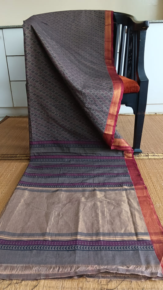 Grey mangalgiri cotton saree (MG2-110)