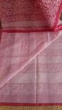 Pink block printed kota cotton saree (CKT-2153)