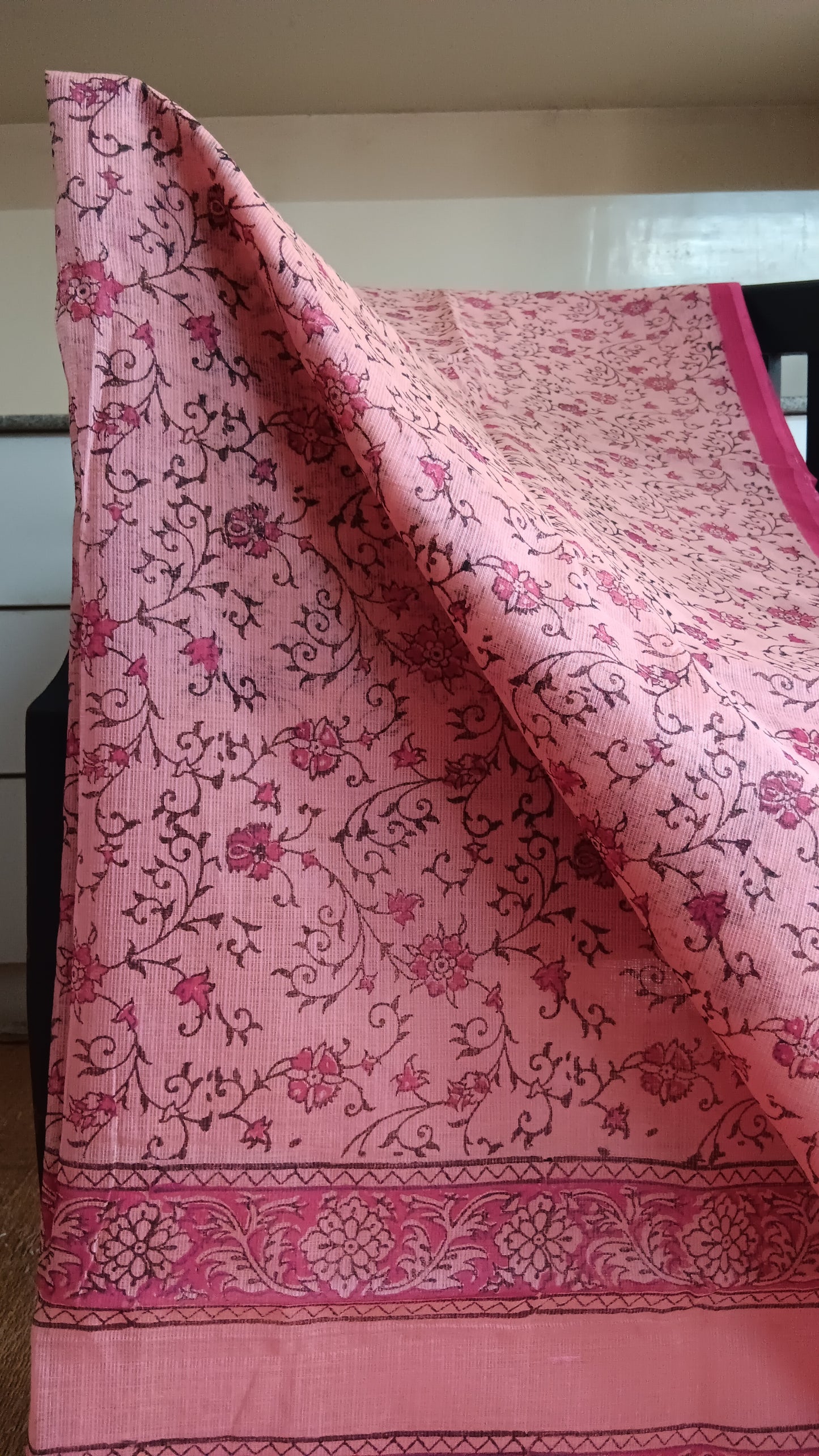 Pink daily wear kota cotton saree (CKT-205)