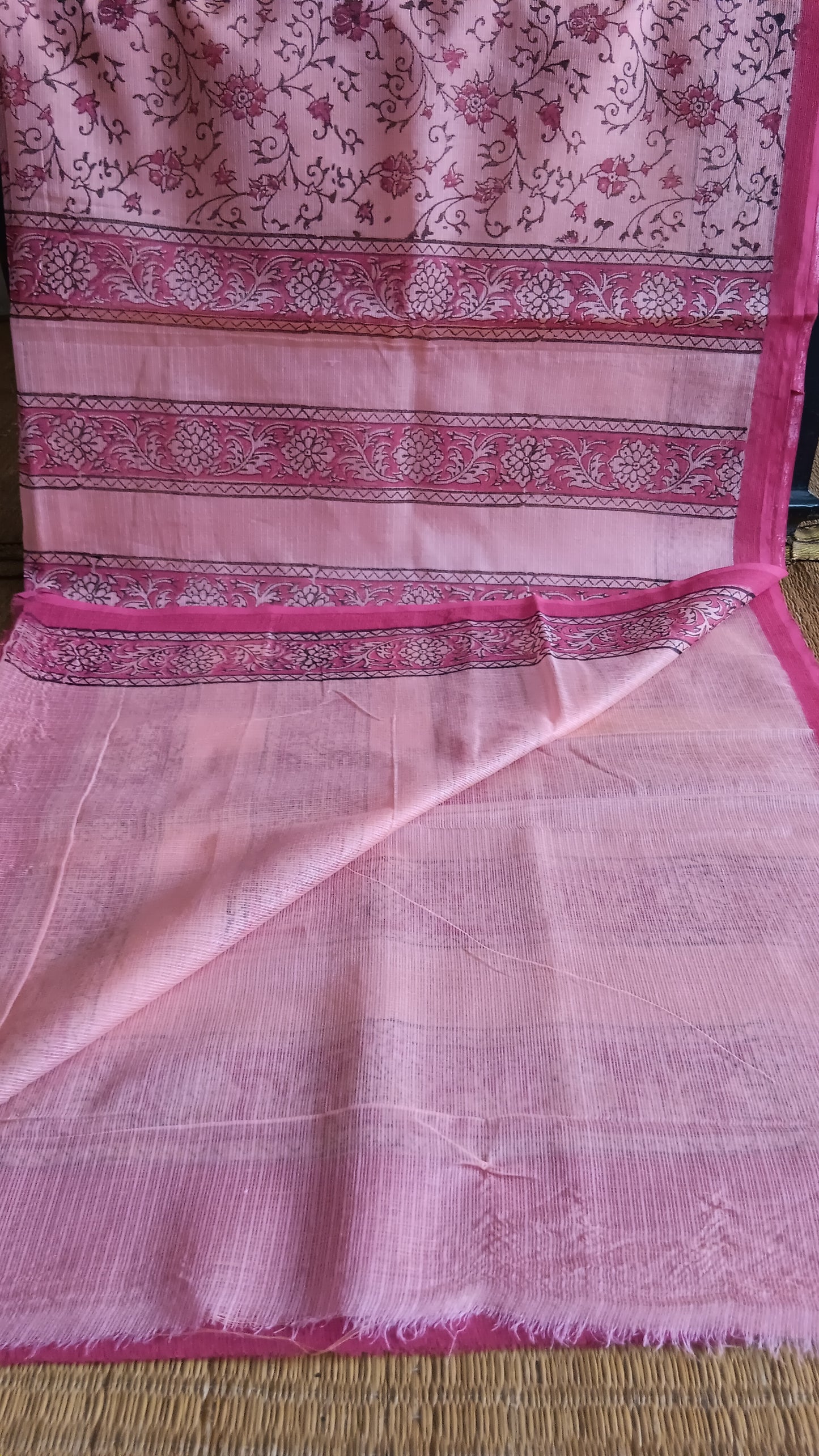 Pink daily wear kota cotton saree (CKT-205)