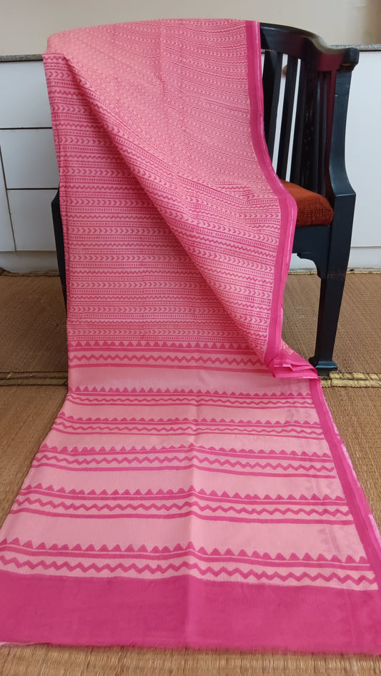 Pink daily wear kota cotton saree (CKT-224)