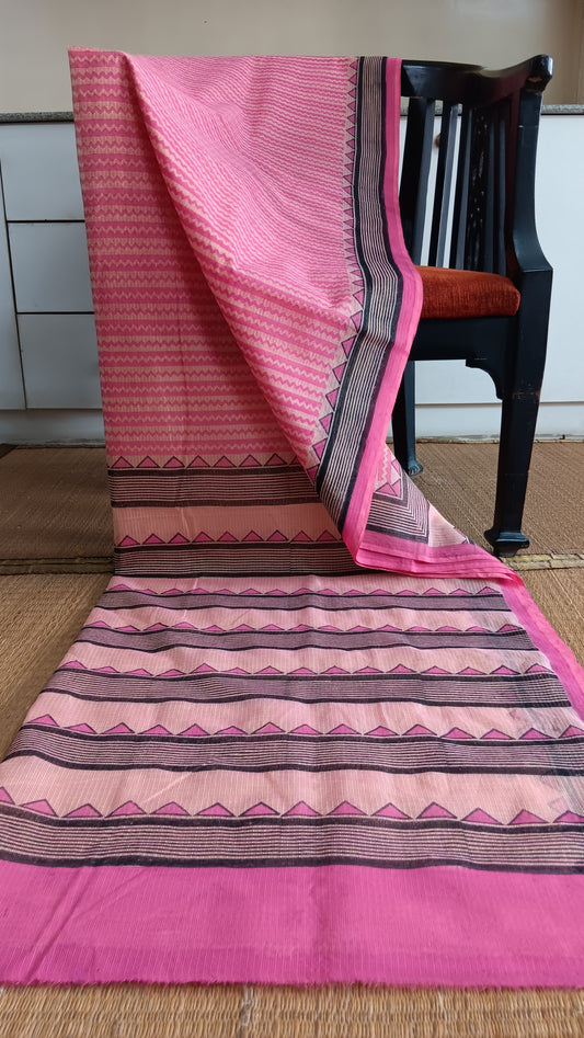 Pink light weight daily wear kota cotton saree