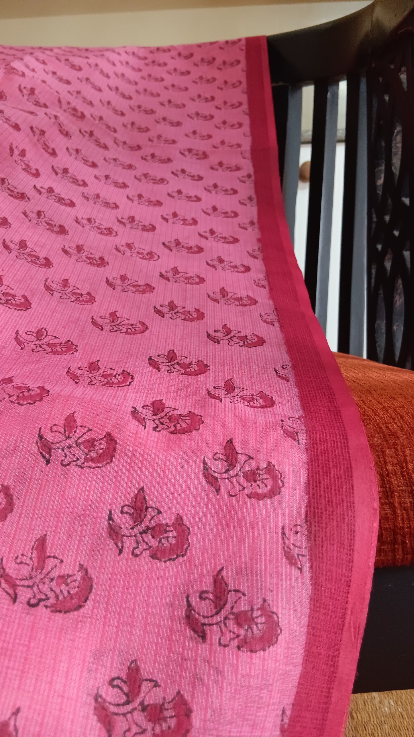 Pink printed kota cotton saree (CKT-203)