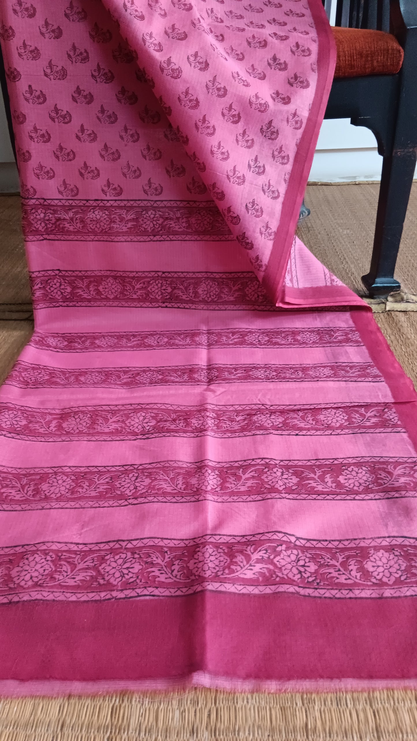 Pink printed kota cotton saree (CKT-203)