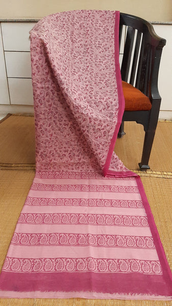 Pink printed kota saree for daily use (CKT-2144)