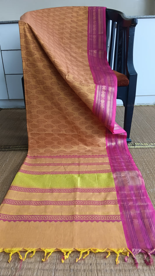 Printed function wear cotton saree (CGOP-957)