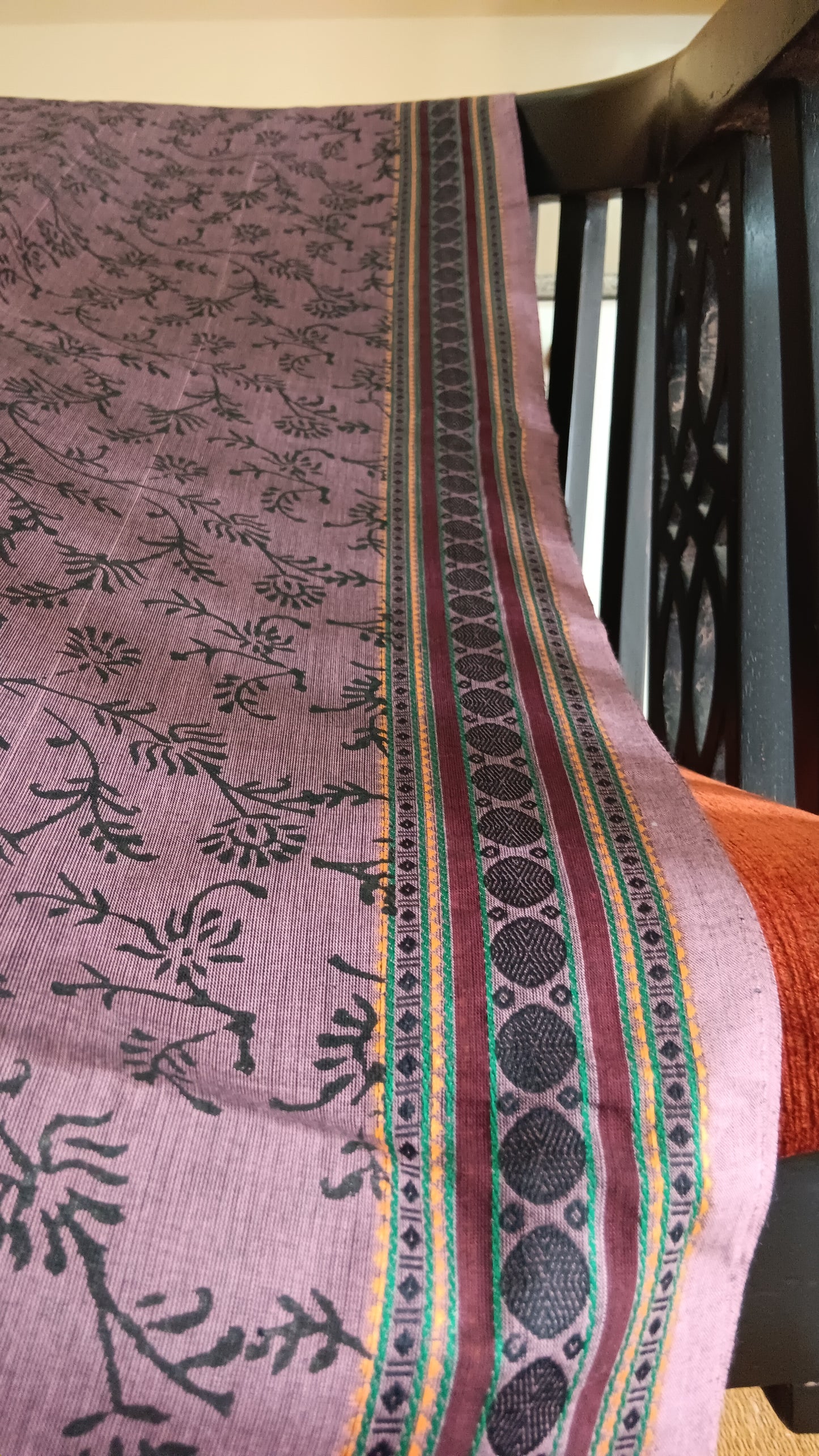 Purple cotton saree for office use (DW-512)