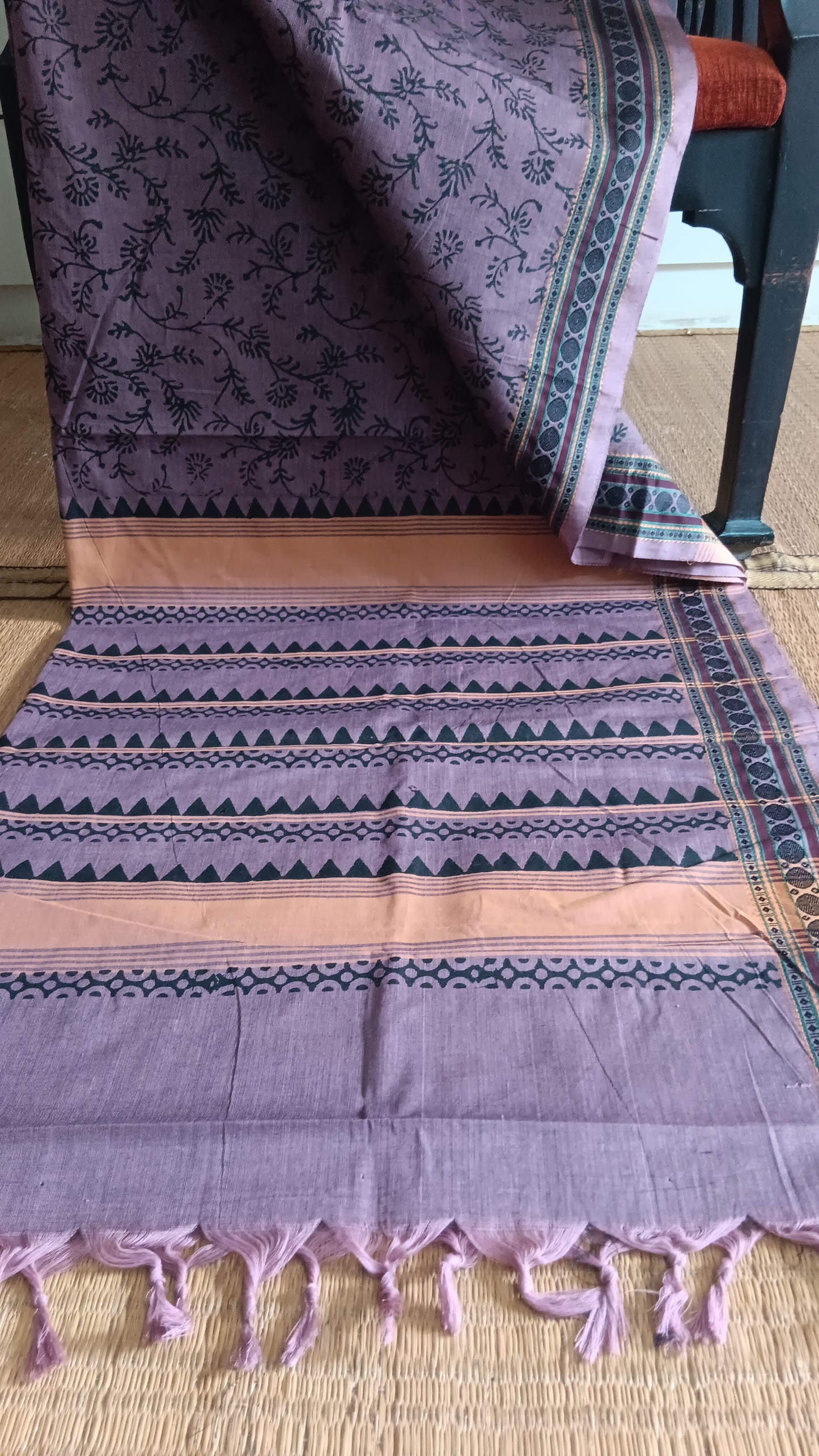 Purple cotton saree for office use (DW-512)