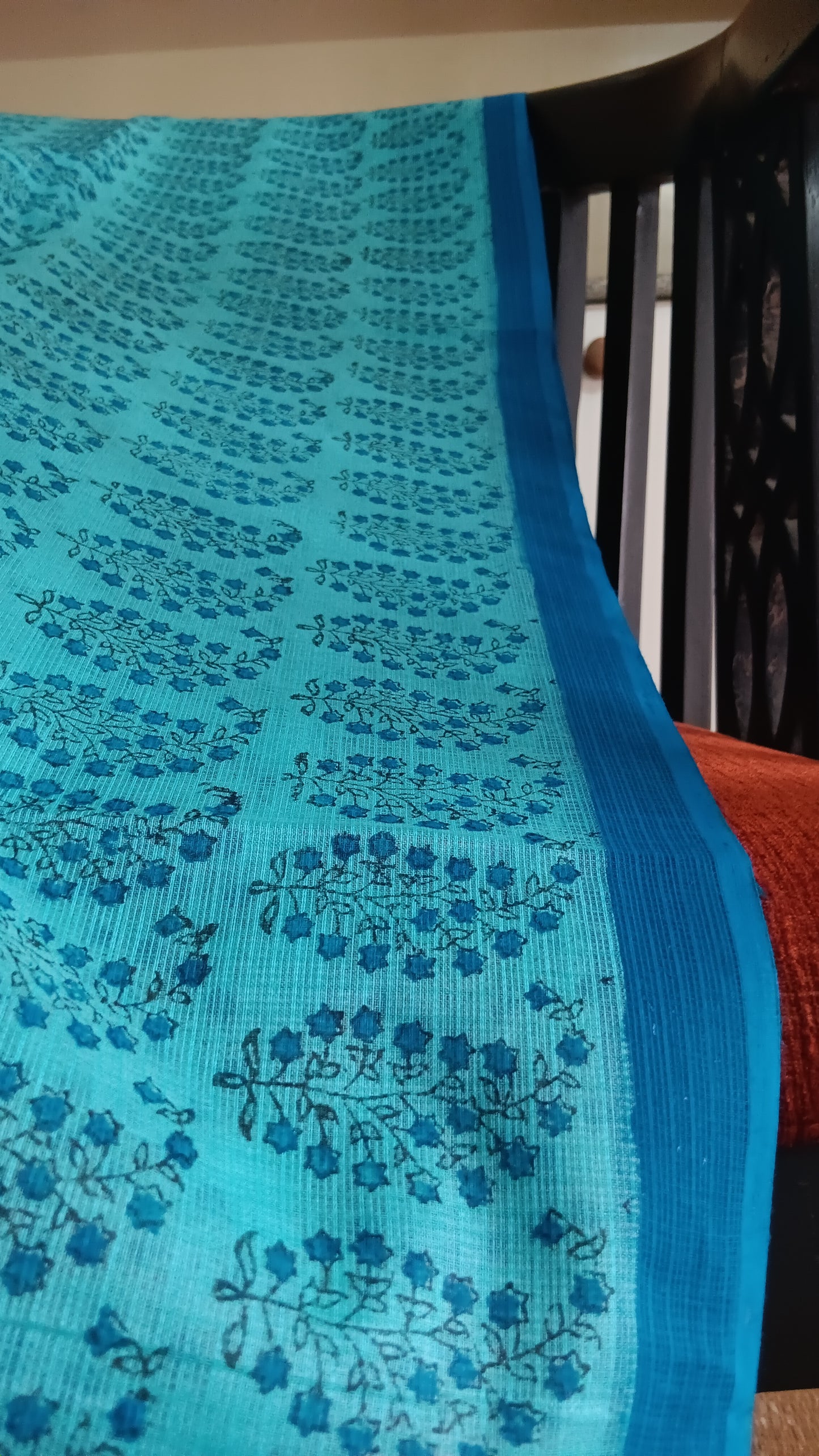 Simple blue kota cotton saree (CKT-202)