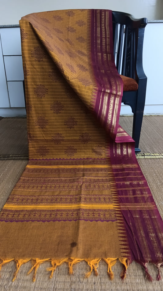 Striped function wear cotton saree (CGOP-963)