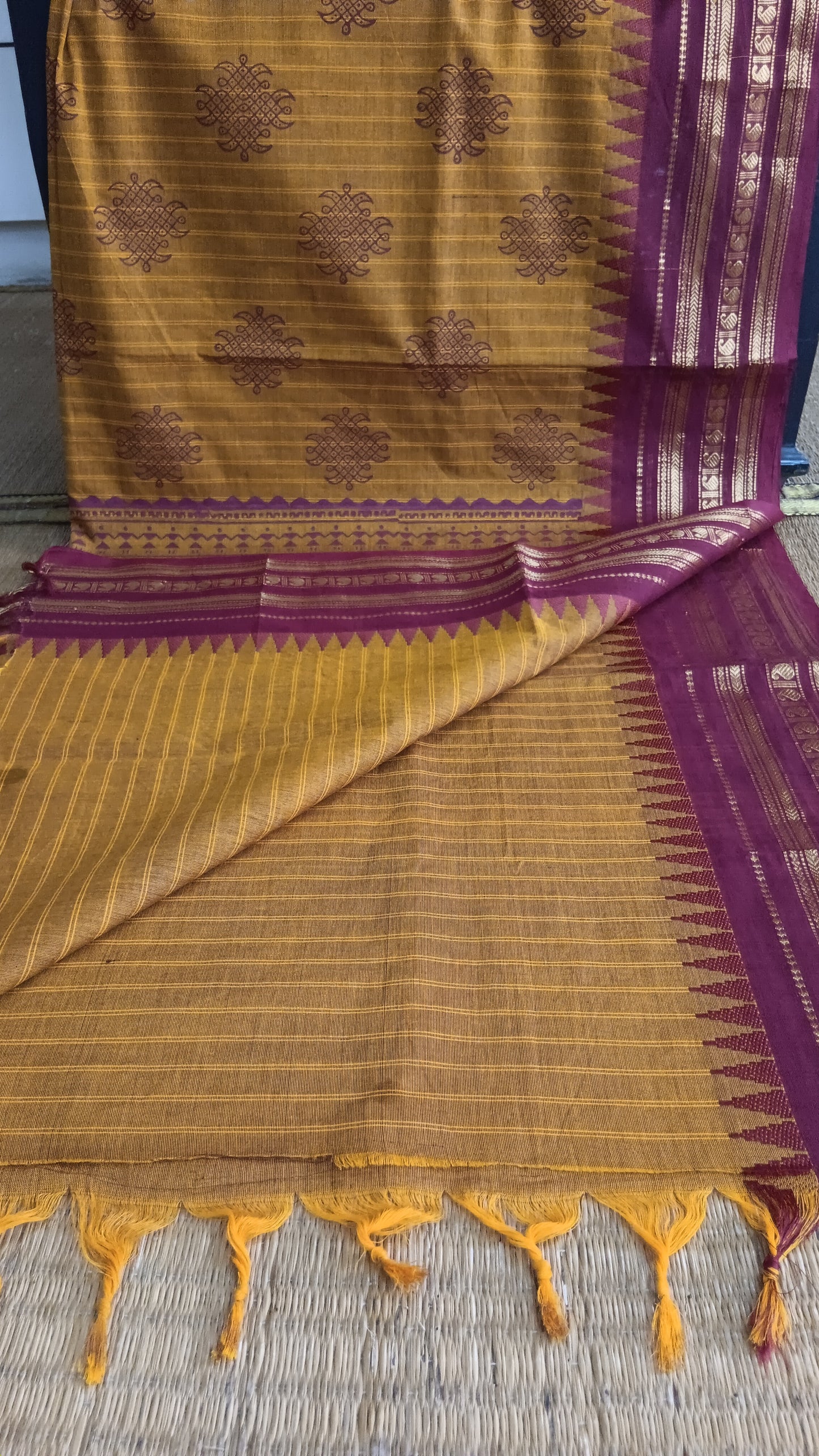 Striped function wear cotton saree (CGOP-963)