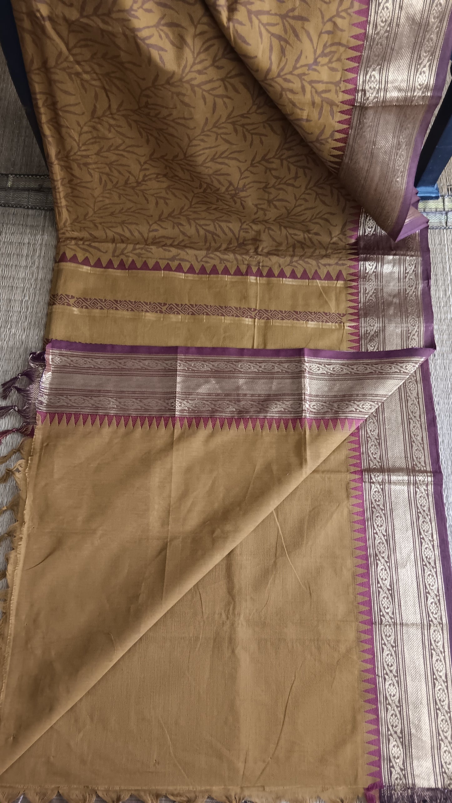 Traditional printed south cotton saree (CGOP-910)