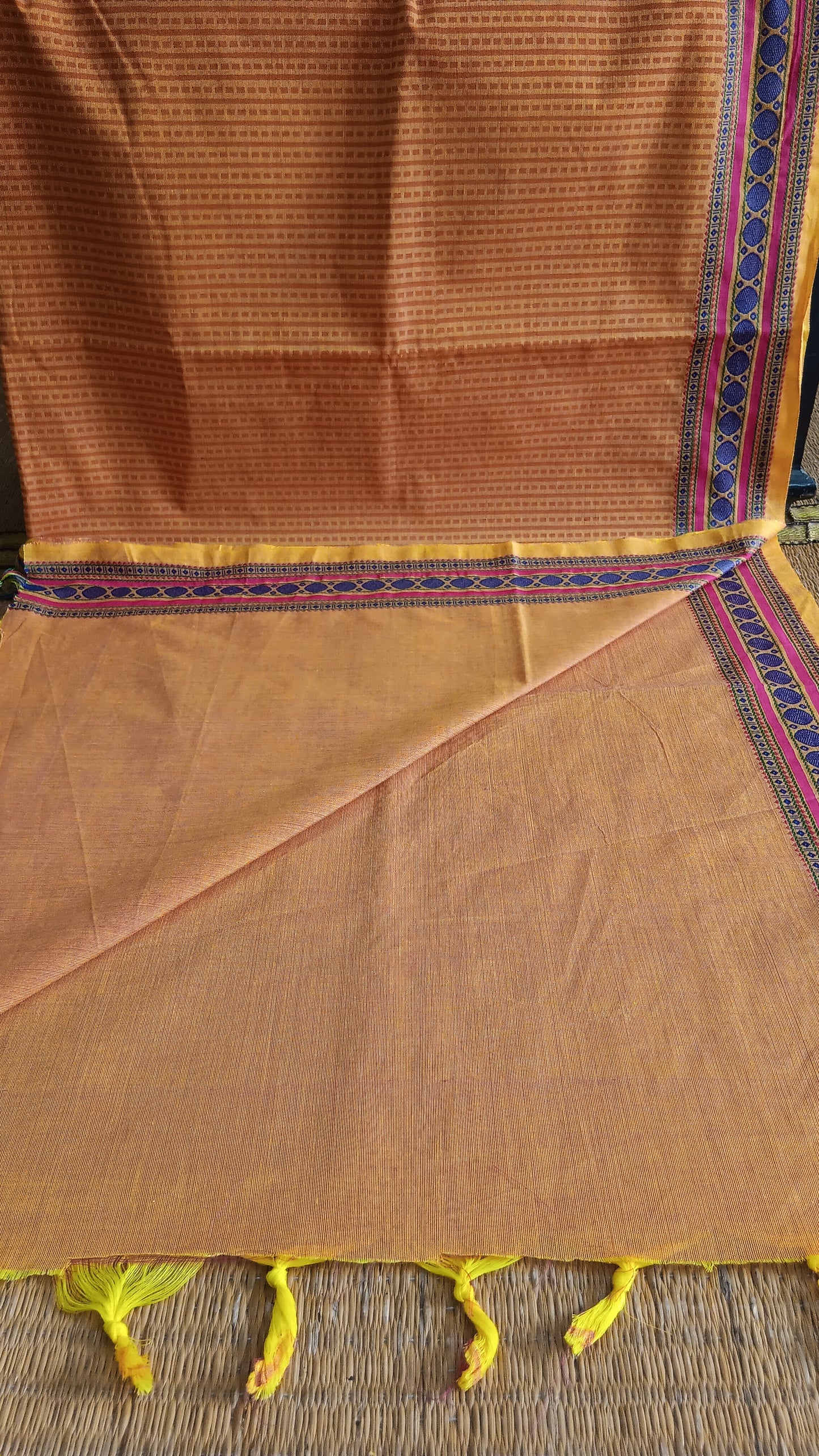 Yellow cotton daily use saree (DW-138)